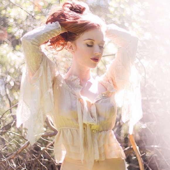 Robert Rodriguez silk chiffon 70s blouse size 4 cream - Picture 4 of 4